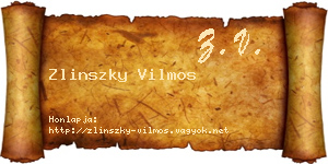 Zlinszky Vilmos névjegykártya